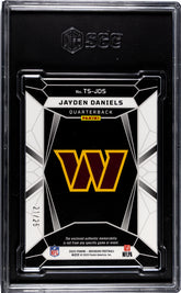 2024 Panini Obsidian Jayden Daniels #TS-JDS Trifecta Mat. Blue SGC 8